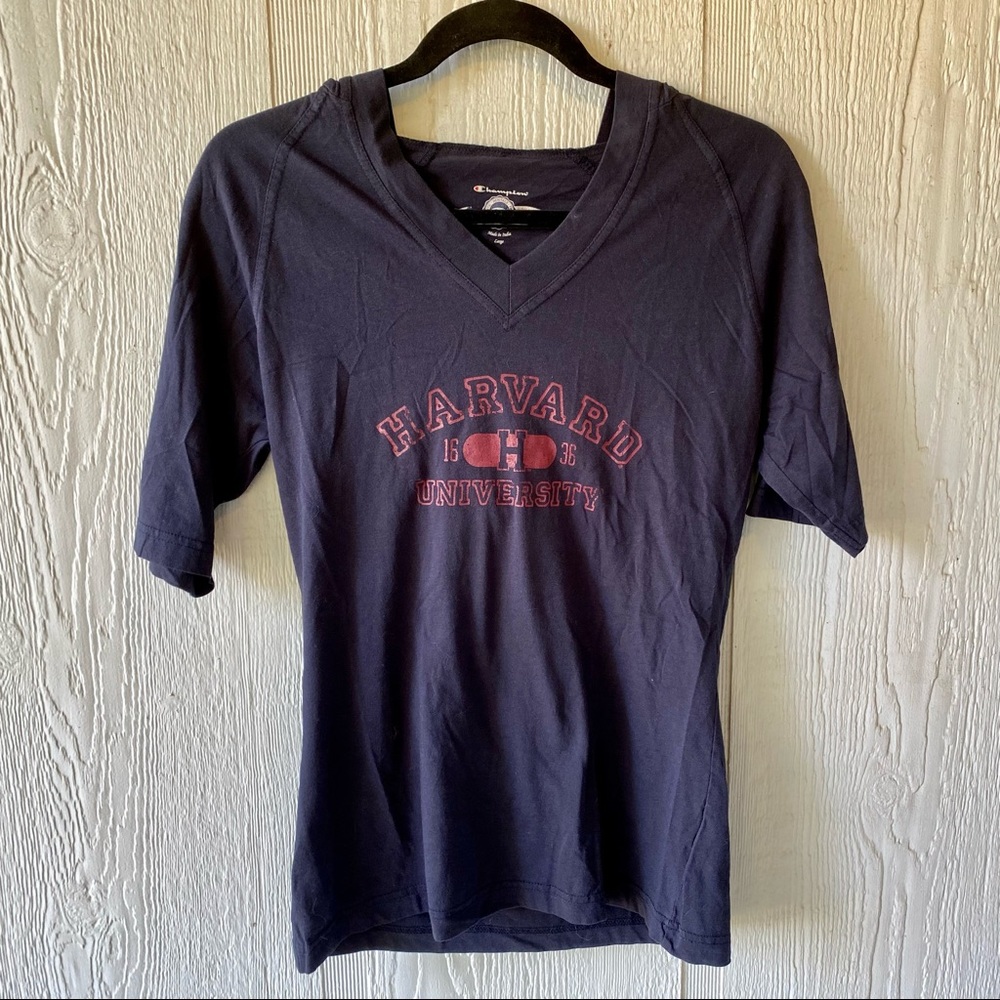 Harvard University V-neck Tshirt with Hood